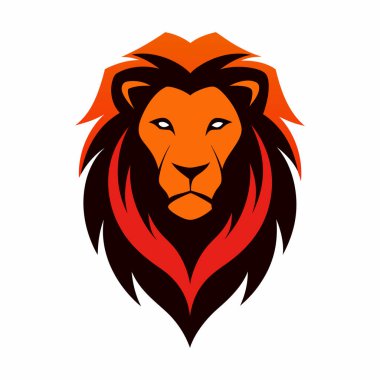 Aslan Başlı Minimalist Logo Tasarımı (Beyaz Arkaplan 124), Modern Aslan Başlı Siluet Vektör Amblemi (124.000), Aslan Başlı Maskot Logosu Minimal Style