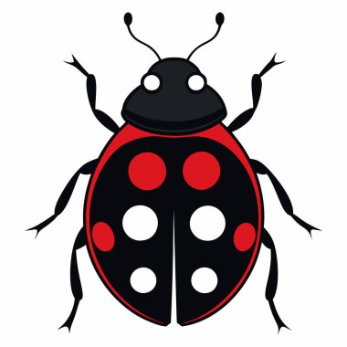 Beyaz Arkaplanda Minimalist Uğurböceği Logosu Tasarımı - 124; Modern Uğur Böceği Silueti Vektör Amblemi