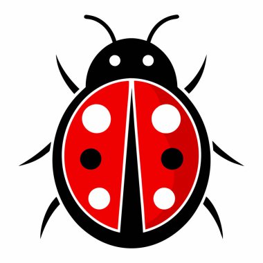 Beyaz Arkaplanda Minimalist Uğurböceği Logosu Tasarımı - 124; Modern Uğur Böceği Silueti Vektör Amblemi