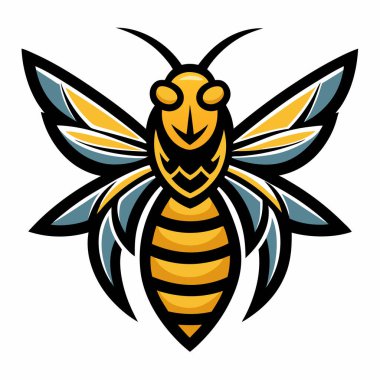  Beyaz Arı Vektör Arısı Logosu
