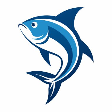 Beyaz Arkaplan üzerinde minimalist balık logosu tasarımı: Minimal Stil Balık Maskotu Logosu