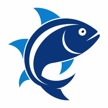 Beyaz Arkaplan üzerinde minimalist balık logosu tasarımı: Minimal Stil Balık Maskotu Logosu