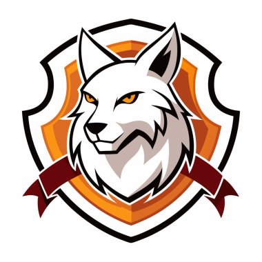 Kurt başlı maskot Logosu Beyaz Arkaplanda Tasarım