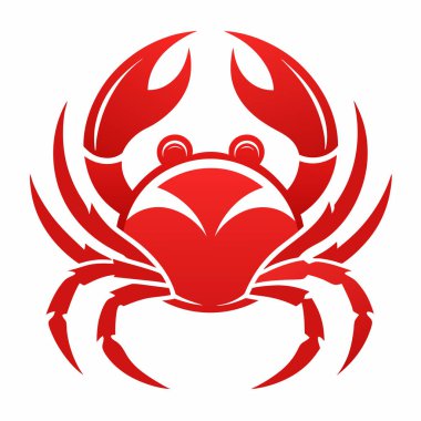 Beyaz Arkaplanda Minimalist Yengeç Logosu Tasarımı: Minimum Tarzlı Yengeç Maskotu Logosu