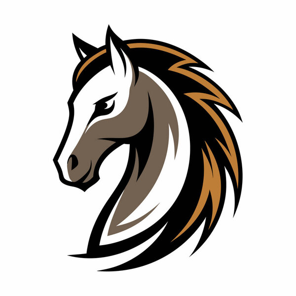 Elegant Horse Logo Design on White Background | Stylish Horse Mascot Logo Vector
