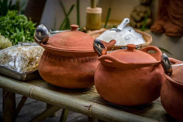 Thaise Traditionele Aardewerk Pot — Stockfoto