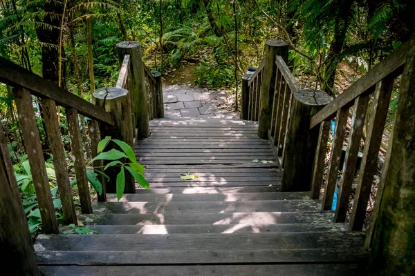 Escada Madeira Velha Parque — Fotografia de Stock