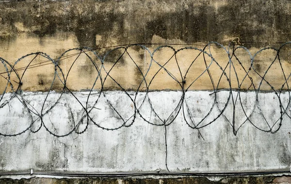 철조망으로 감옥의 콘크리트 — 스톡 사진
