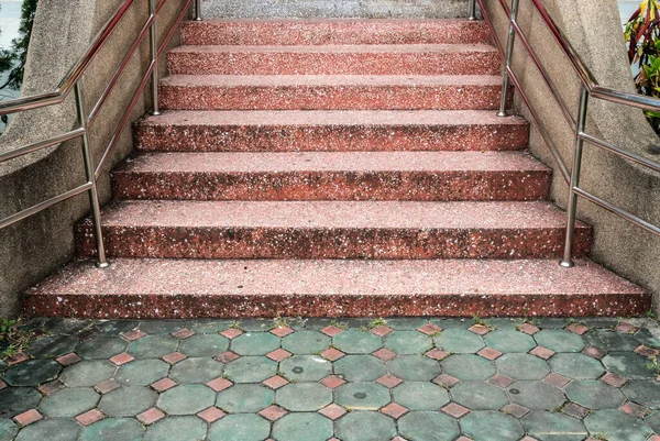 Béton Ancien Avec Petit Escalier Gravier — Photo