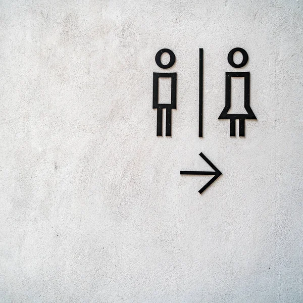 Etykieta Toaletowa Ścianie Betonu — Zdjęcie stockowe