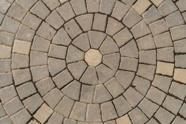 Beton blok yol çember deseni perspektifi