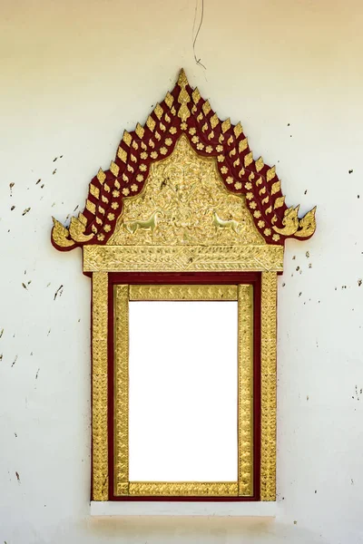 Thai Stile Classico Finestra Arco Isolato Sfondo Bianco — Foto Stock