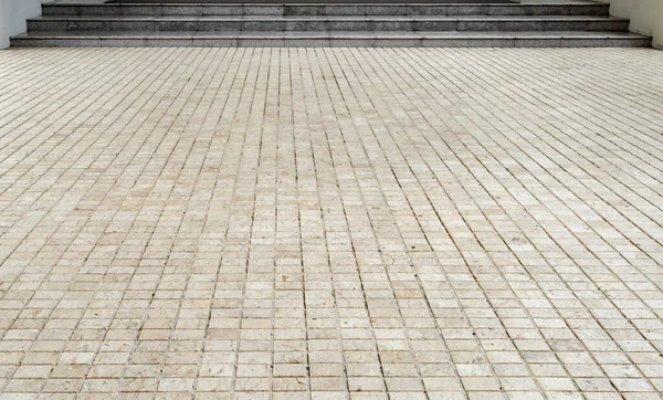 Perspektive Auf Graue Granittreppe Mit Beigem Fliesenboden — Stockfoto