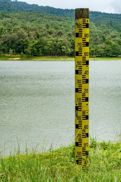 Water level pole at the lake