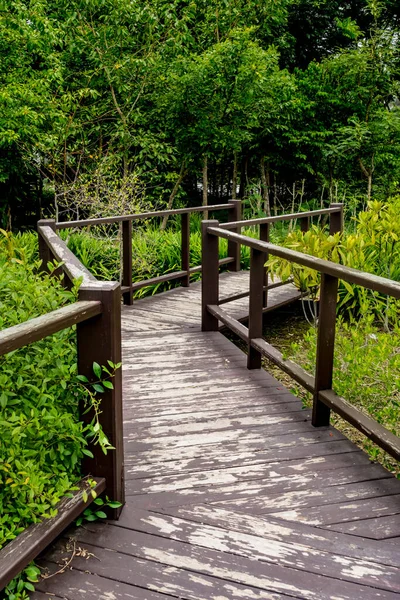 Wood Footbridge Park — Stock Photo, Image