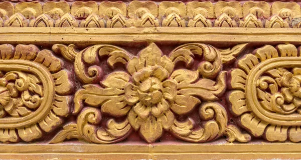 Tay Tapınağında Antik Altın Beton Sıva — Stok fotoğraf