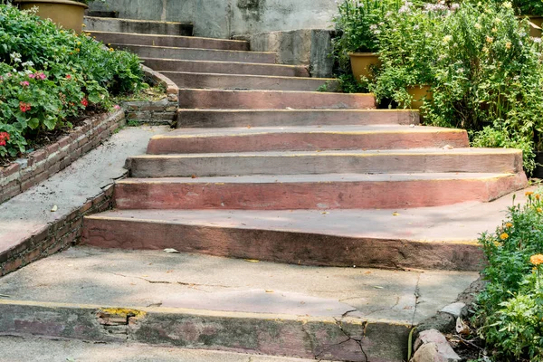 庭の古いコンクリート階段 — ストック写真