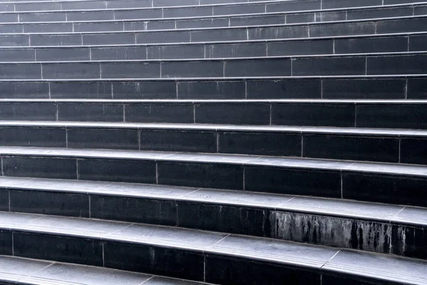 Parte Escadaria Granito Preto — Fotografia de Stock