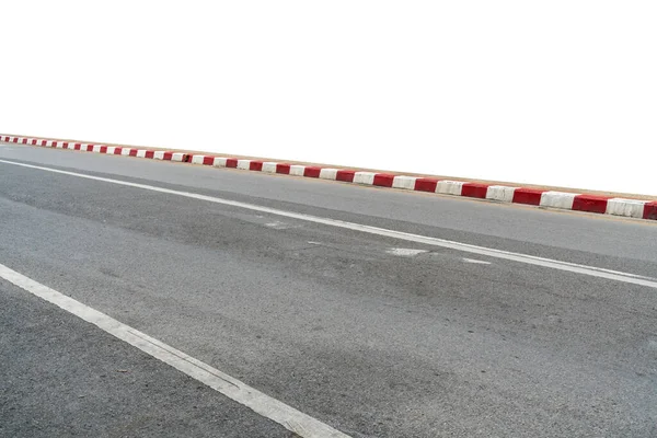 Camino Asfalto Con Bordillo Rojo Blanco — Foto de Stock