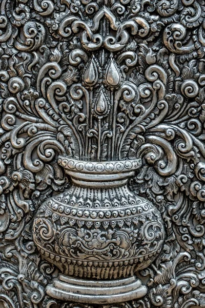 Närbild Thailands Klassiska Mönster Silver Hantverk — Stockfoto