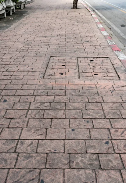 石の質感のスタンプの遠近法を持つコンクリート床 — ストック写真
