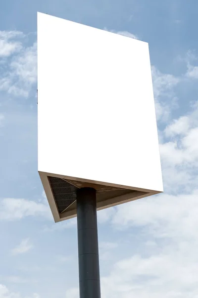 Blank White Modern Billboard Cloud Blue Sky Background Clipping Path Royalty Free Stock Photos