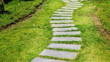 Parktaki beton yolu kıvrımlı