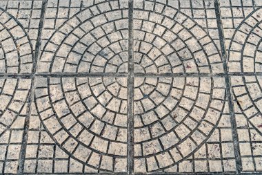 Eski kahverengi seramik desenli döşeme perspektifi