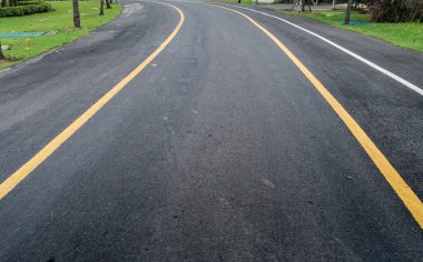 Parktaki asfalt yolda.