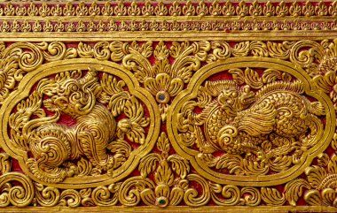 Tay tapınağında antik altın beton sıva