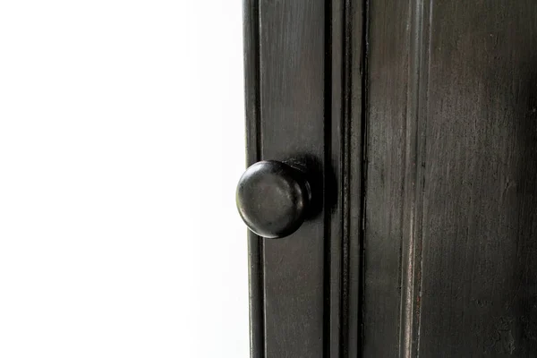Dark Brown Door Handle White Wall — Stock Photo, Image
