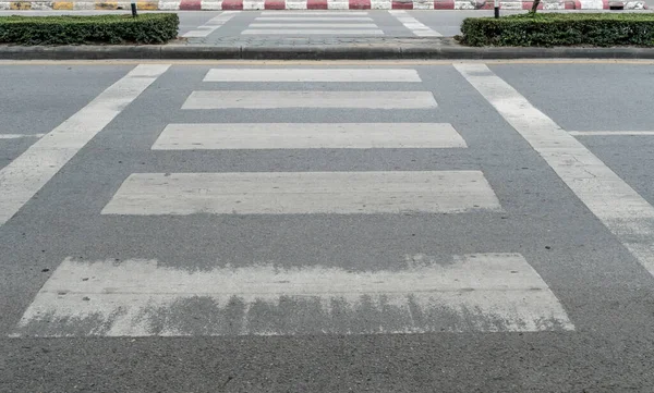 Señal Paso Peatones Camino Asfalto — Foto de Stock