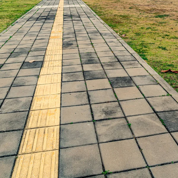 Tactile Paving Blind Handicap Concrete Block Pathway — Stock Photo, Image