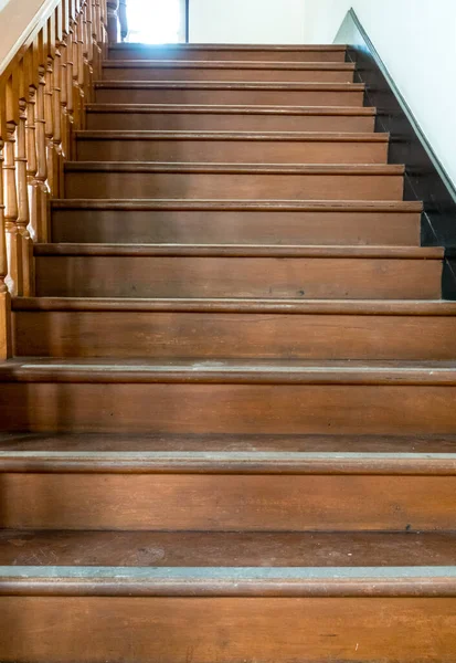 Part Old Wooden Staircase — Stock Photo, Image
