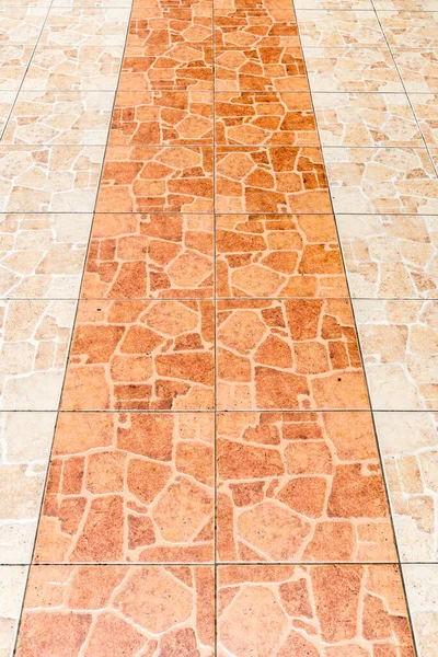 Old Brown Ceramic Tile Floor Perspective View Stock Image