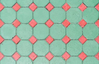 Yeşil ve kırmızı beton blok zemin şablonu