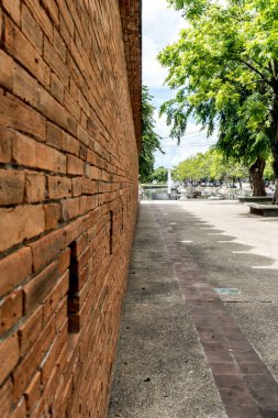 Eski kahverengi tuğla duvar görünümü