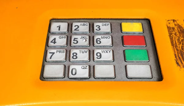 White Numeric Keypad Automatic Money Exchange Machine — Stock Photo, Image