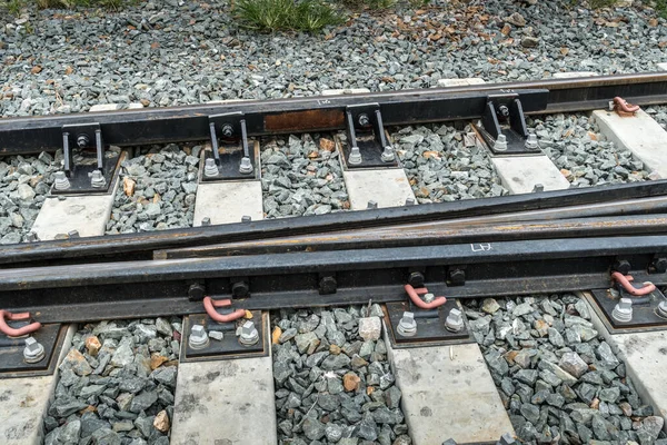 Demiryolu Raylarının Kesişmesi — Stok fotoğraf