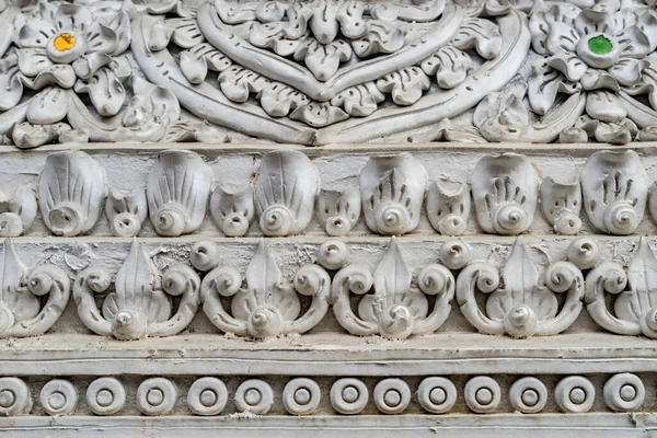 Ancien Stuc Béton Blanc Thaïlandais Dans Temple — Photo