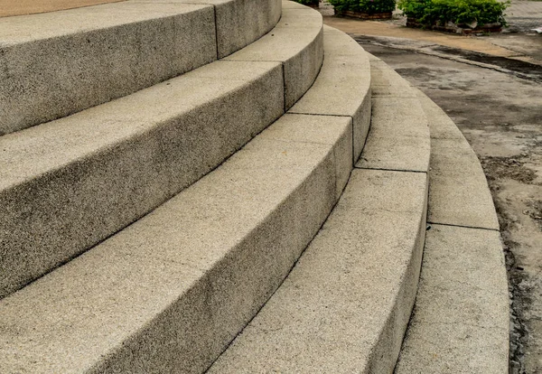 Curva Escadaria Concreto Com Pequena Textura Cascalho — Fotografia de Stock