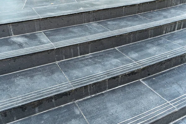 Parte Escadaria Granito Preto — Fotografia de Stock