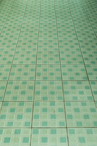 Perspective Green Ceramic Tile Floor — Stock Photo, Image