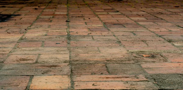 Ancient Brick Street Perspektive Für Hintergrund — Stockfoto