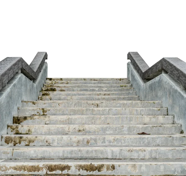 Escalera Hormigón Envejecido Aislada Sobre Fondo Blanco — Foto de Stock