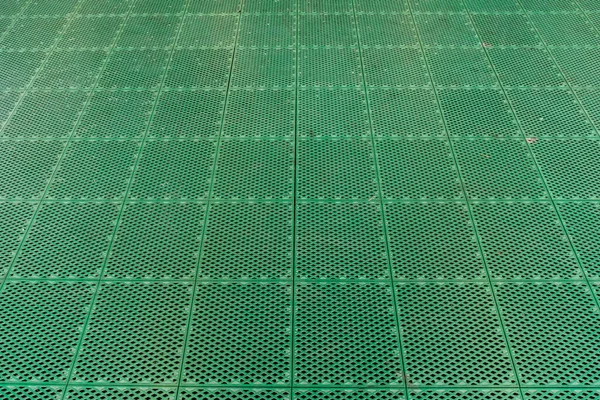 Green Plastic Tiles Floor Basketball Court — Stock Photo, Image
