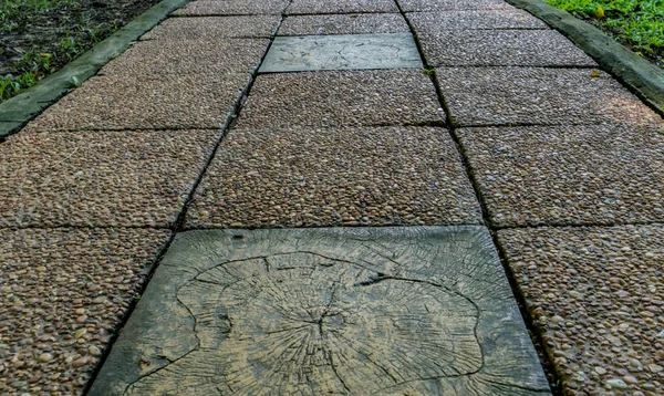 Gravel Concrete Pathway Park — Stock Photo, Image