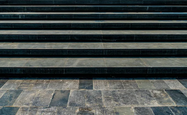Perspectiva Escada Granito Preto — Fotografia de Stock