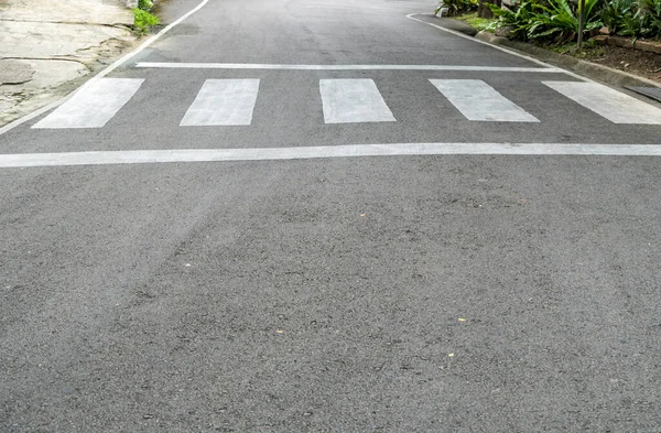 White Crosswalk Asphalt Road — Stock Photo, Image