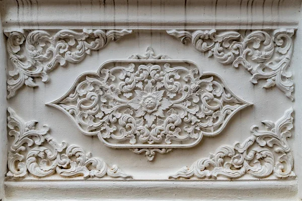 Thai Kuno Beton Putih Stucco Kuil Stok Lukisan  